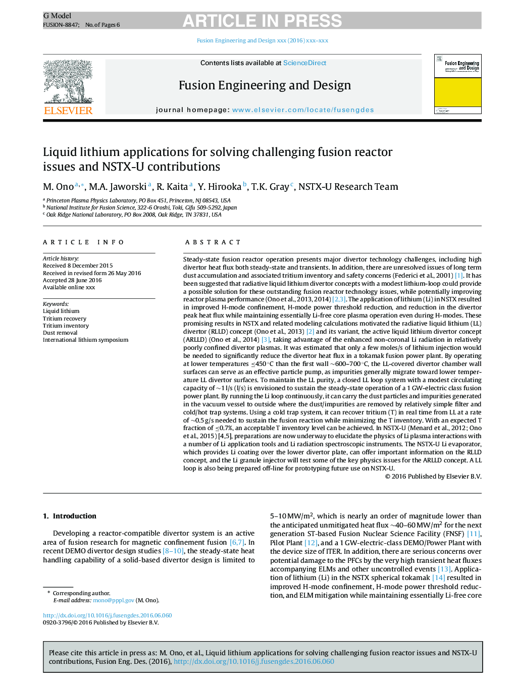 Liquid lithium applications for solving challenging fusion reactor issues and NSTX-U contributions