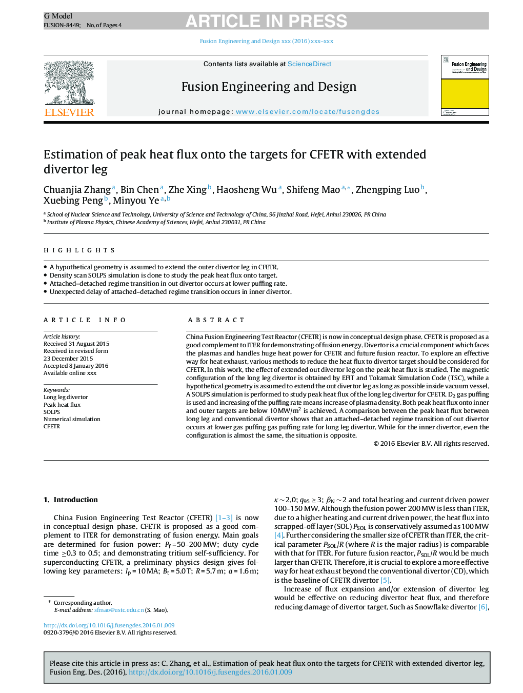 Estimation of peak heat flux onto the targets for CFETR with extended divertor leg