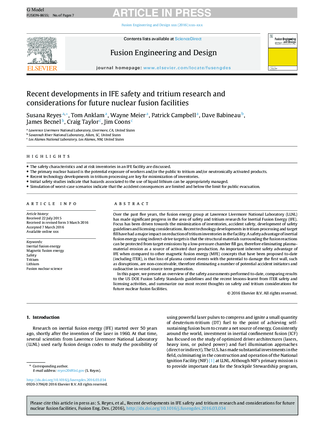 Recent developments in IFE safety and tritium research and considerations for future nuclear fusion facilities