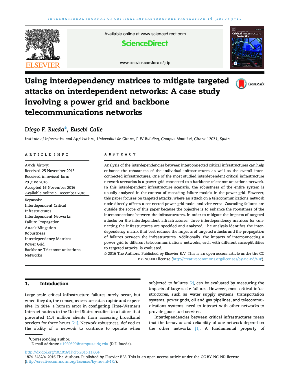 Using interdependency matrices to mitigate targeted attacks on interdependent networks: A case study involving a power grid and backbone telecommunications networks