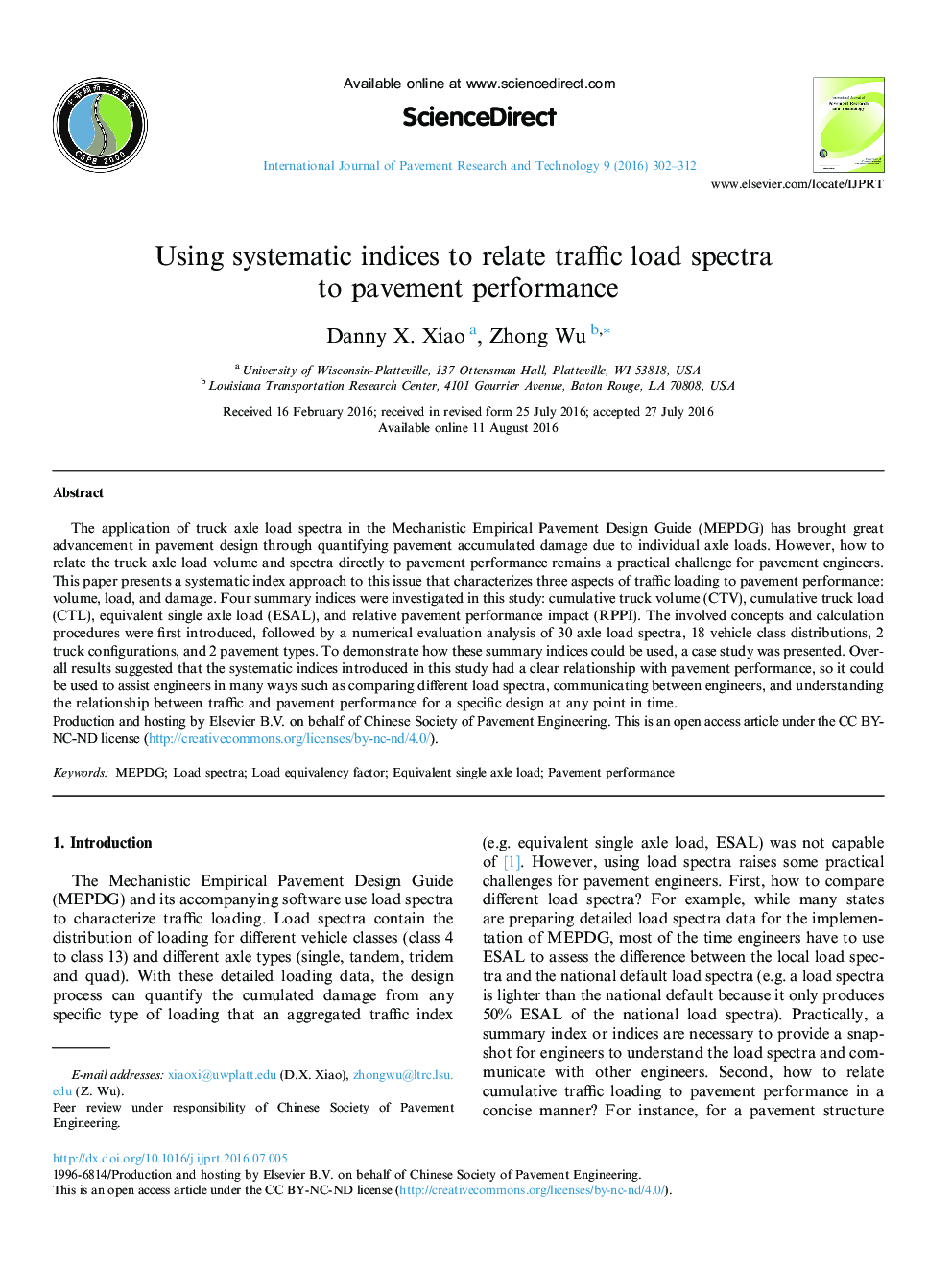 Using systematic indices to relate traffic load spectra to pavement performance