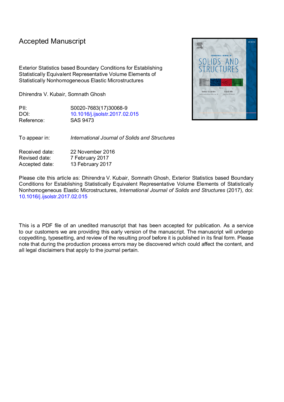 Exterior statistics based boundary conditions for establishing statistically equivalent representative volume elements of statistically nonhomogeneous elastic microstructures