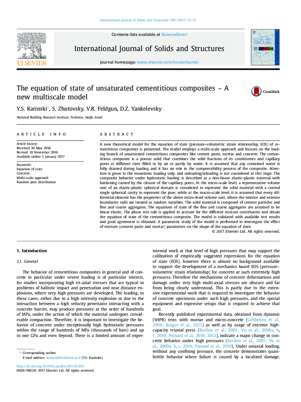 The equation of state of unsaturated cementitious composites - A new multiscale model
