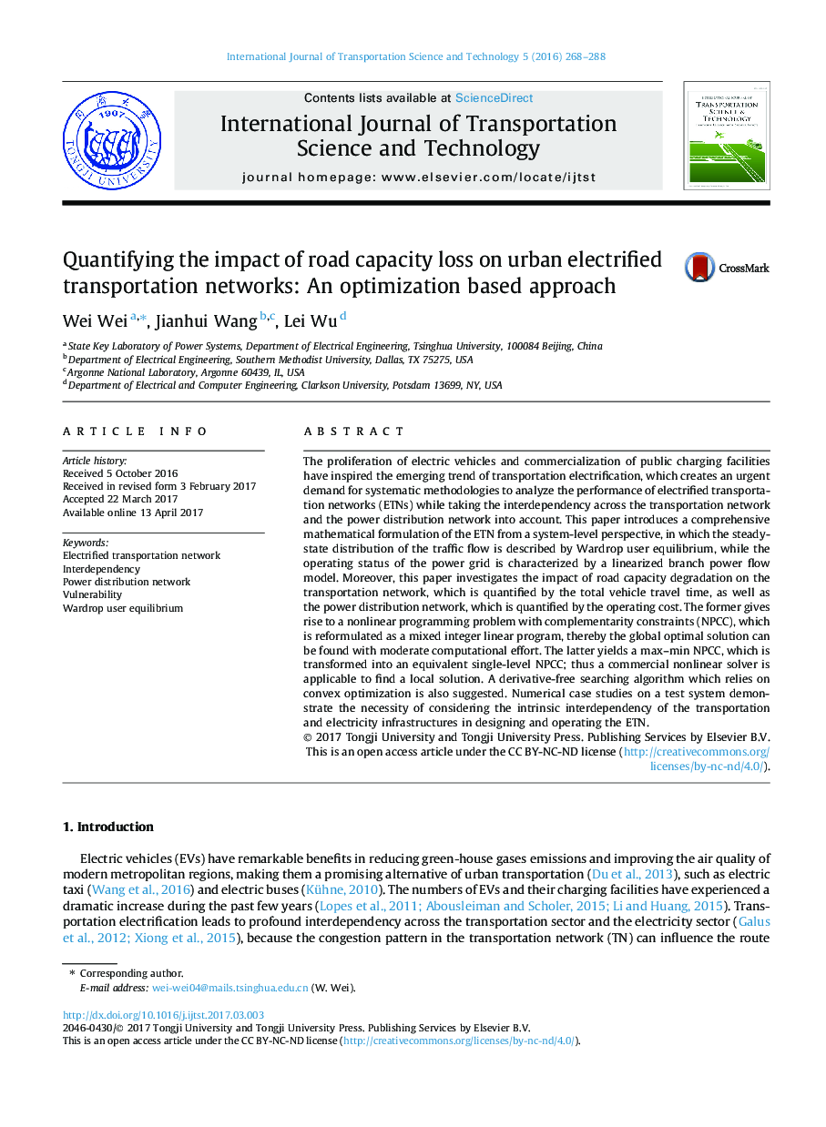 Quantifying the impact of road capacity loss on urban electrified transportation networks: An optimization based approach