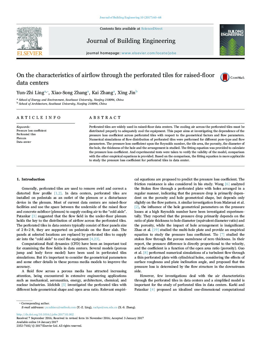 On the characteristics of airflow through the perforated tiles for raised-floor data centers