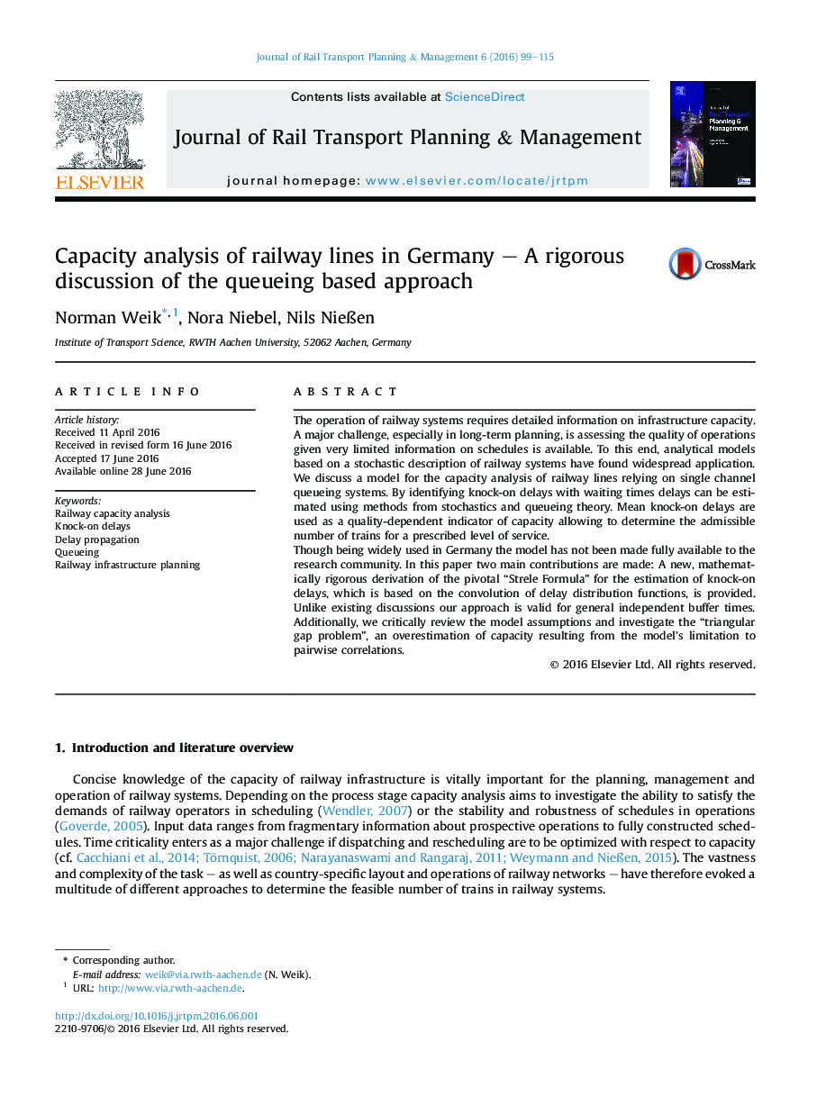 Capacity analysis of railway lines in Germany - A rigorous discussion of the queueing based approach