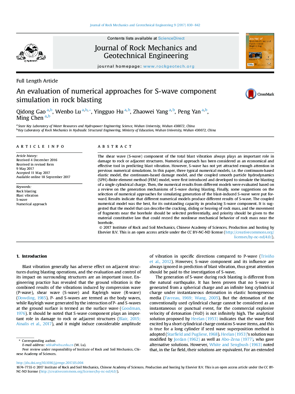 An evaluation of numerical approaches for S-wave component simulation in rock blasting