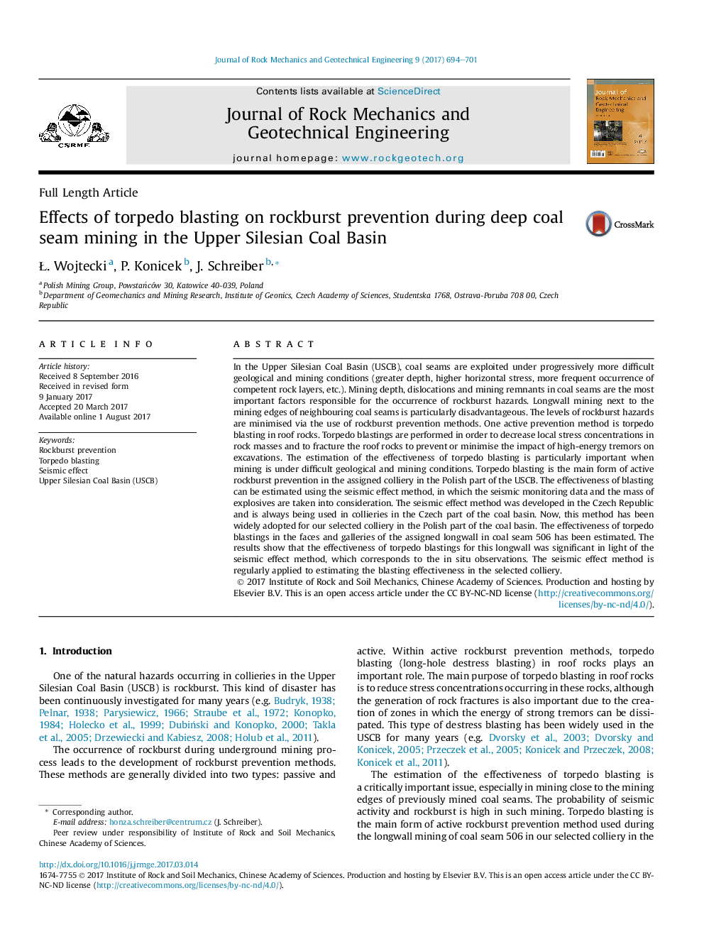 Effects of torpedo blasting on rockburst prevention during deep coal seam mining in the Upper Silesian Coal Basin