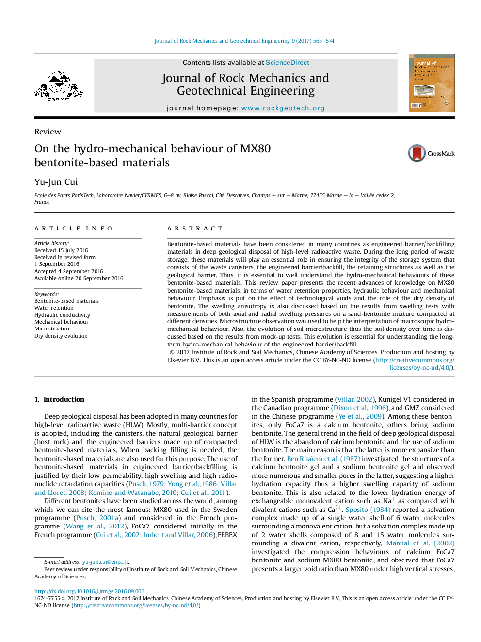 On the hydro-mechanical behaviour of MX80 bentonite-based materials