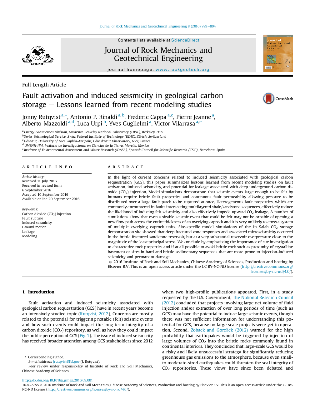 Fault activation and induced seismicity in geological carbon storage - Lessons learned from recent modeling studies