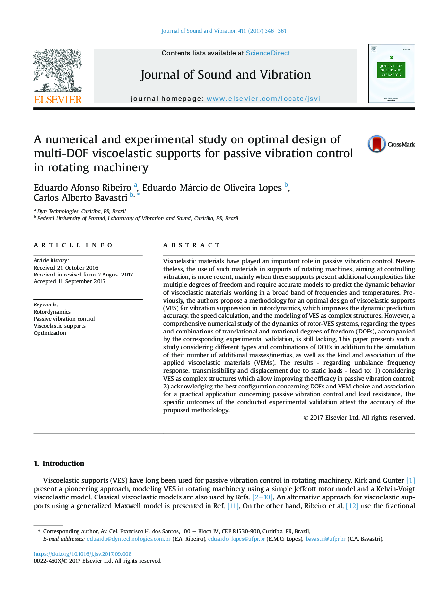 A numerical and experimental study on optimal design of multi-DOF viscoelastic supports for passive vibration control in rotating machinery