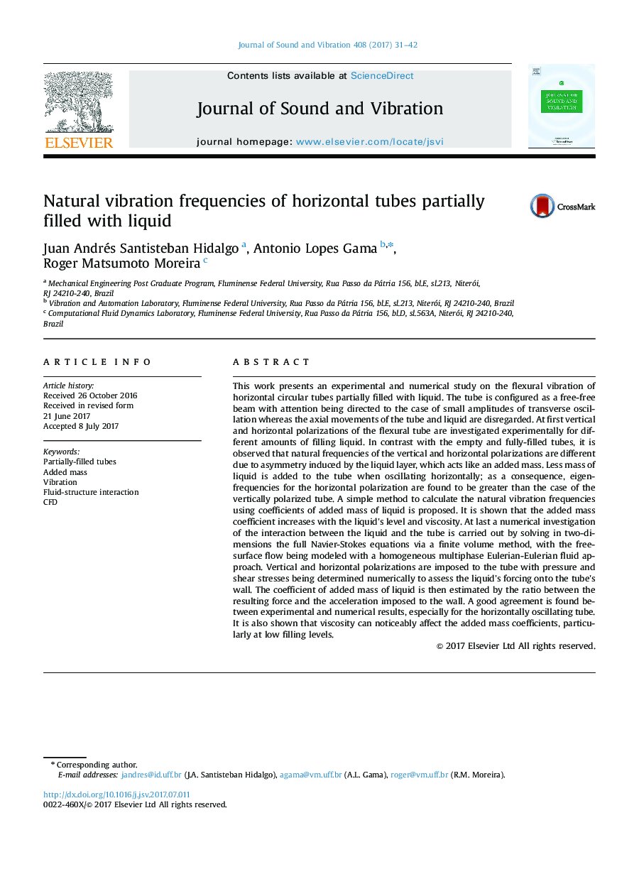 Natural vibration frequencies of horizontal tubes partially filled with liquid