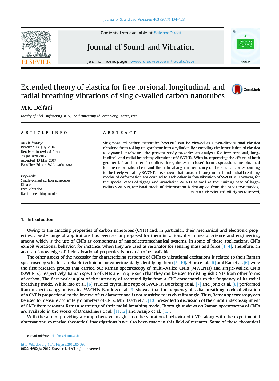 Extended theory of elastica for free torsional, longitudinal, and radial breathing vibrations of single-walled carbon nanotubes