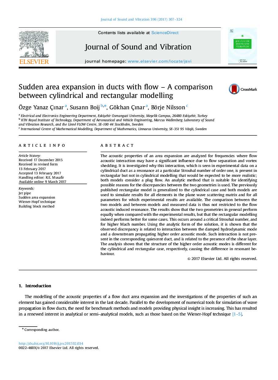 Sudden area expansion in ducts with flow - A comparison between cylindrical and rectangular modelling