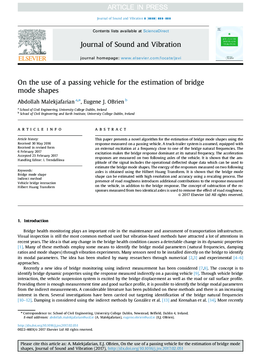On the use of a passing vehicle for the estimation of bridge mode shapes