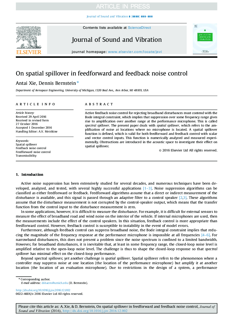 On spatial spillover in feedforward and feedback noise control