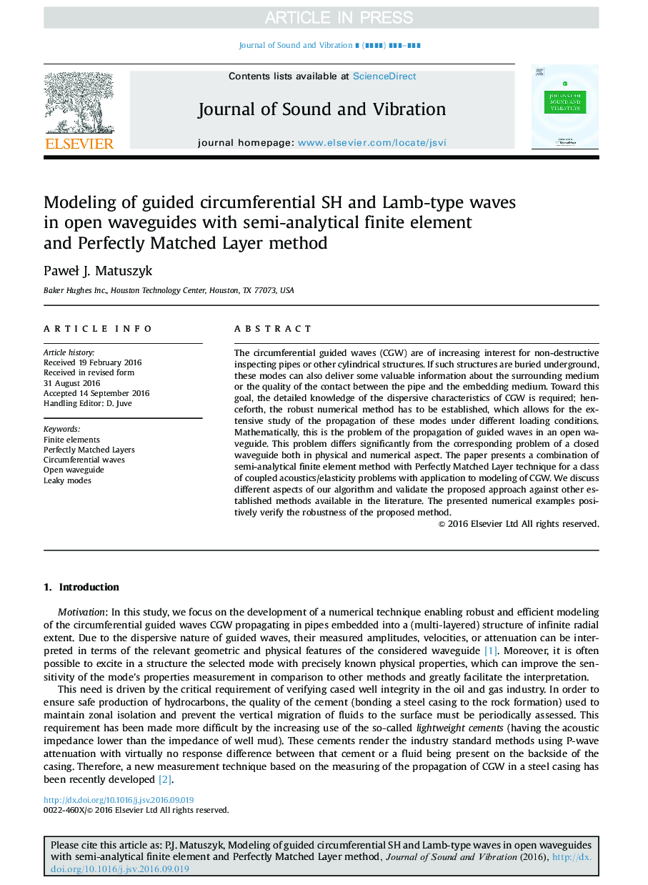 Modeling of guided circumferential SH and Lamb-type waves in open waveguides with semi-analytical finite element and Perfectly Matched Layer method