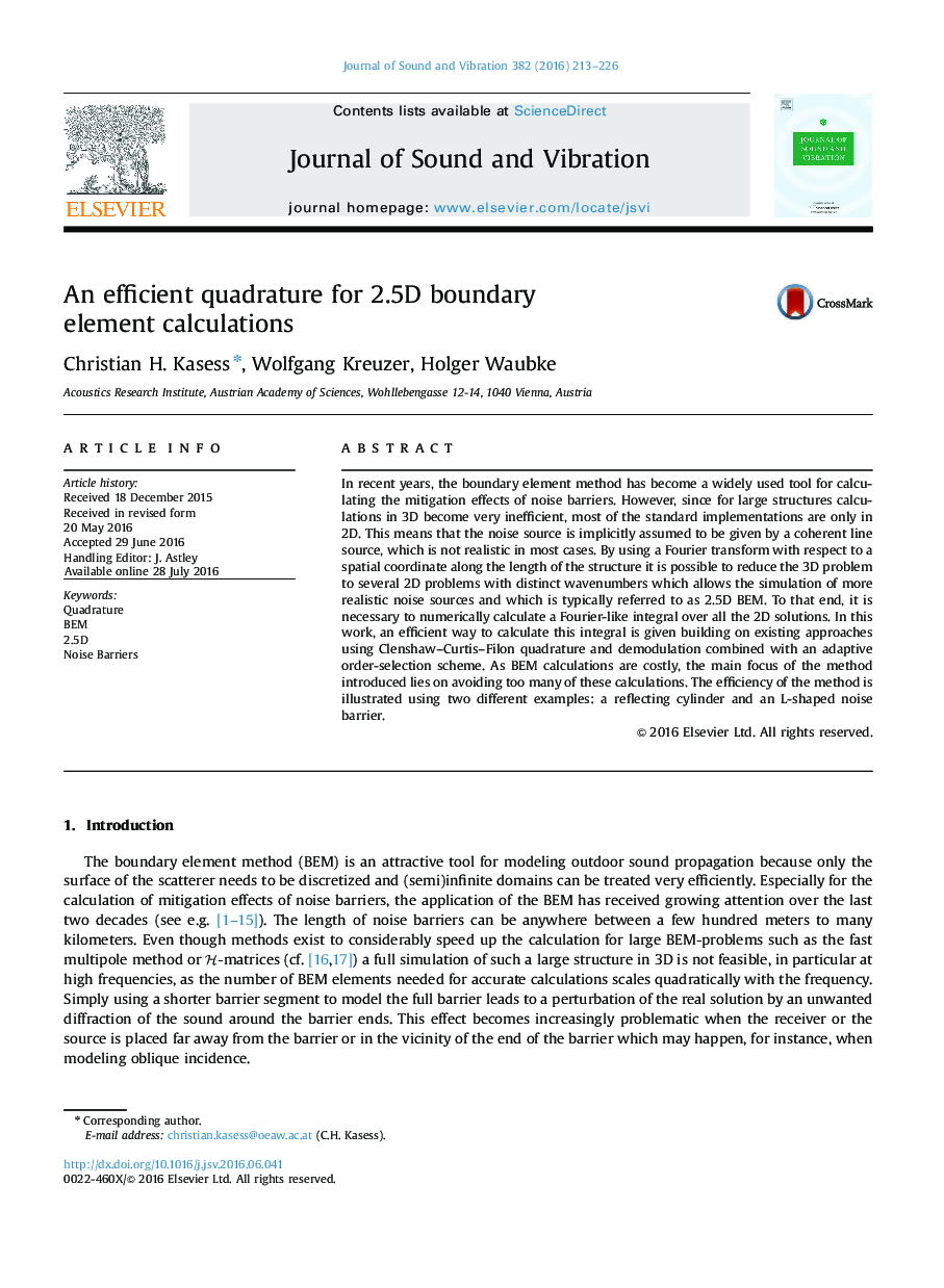 An efficient quadrature for 2.5D boundary element calculations