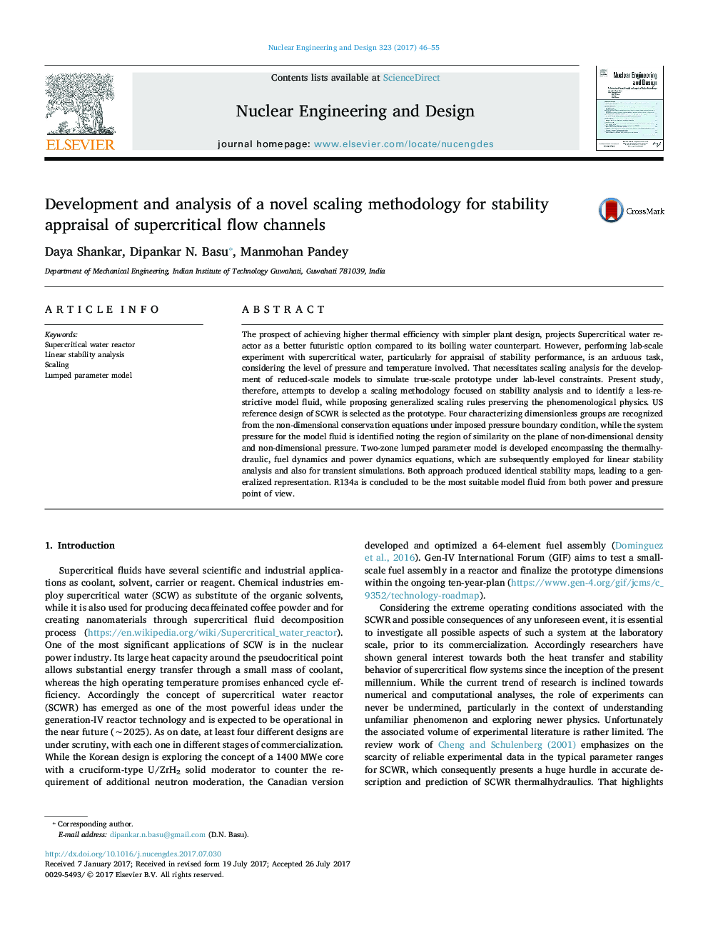 Development and analysis of a novel scaling methodology for stability appraisal of supercritical flow channels