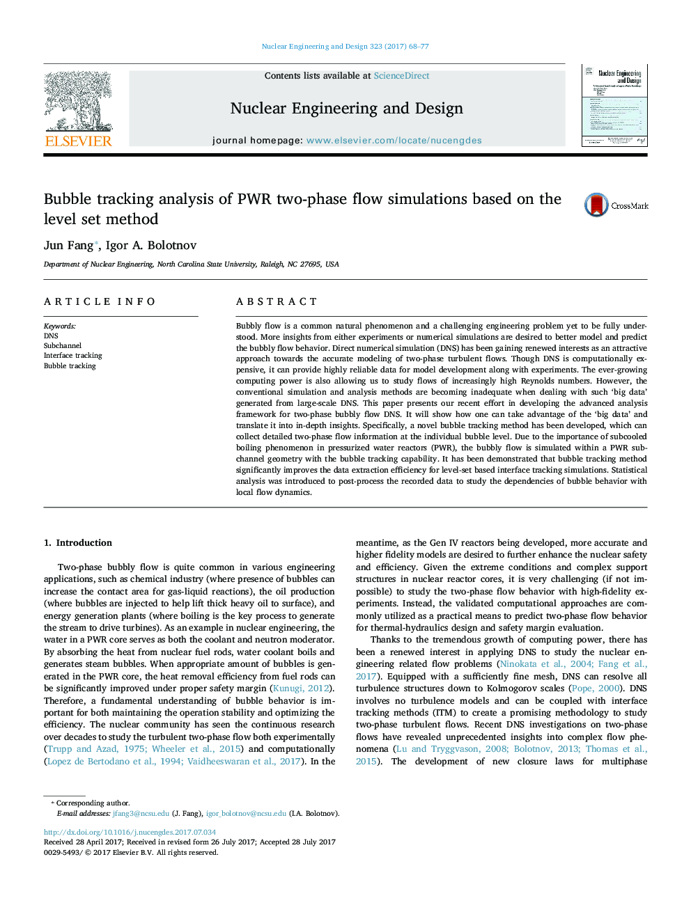 Bubble tracking analysis of PWR two-phase flow simulations based on the level set method