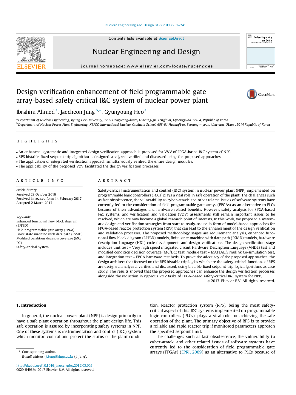 Design verification enhancement of field programmable gate array-based safety-critical I&C system of nuclear power plant