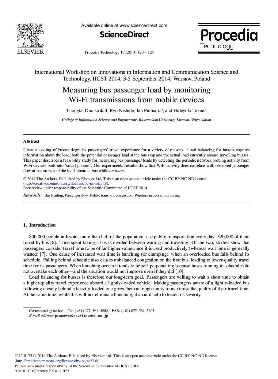 Measuring Bus Passenger Load by Monitoring Wi-Fi Transmissions from Mobile Devices 