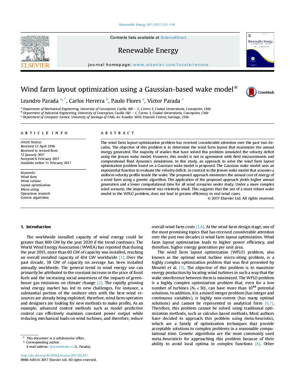 Wind farm layout optimization using a Gaussian-based wake model