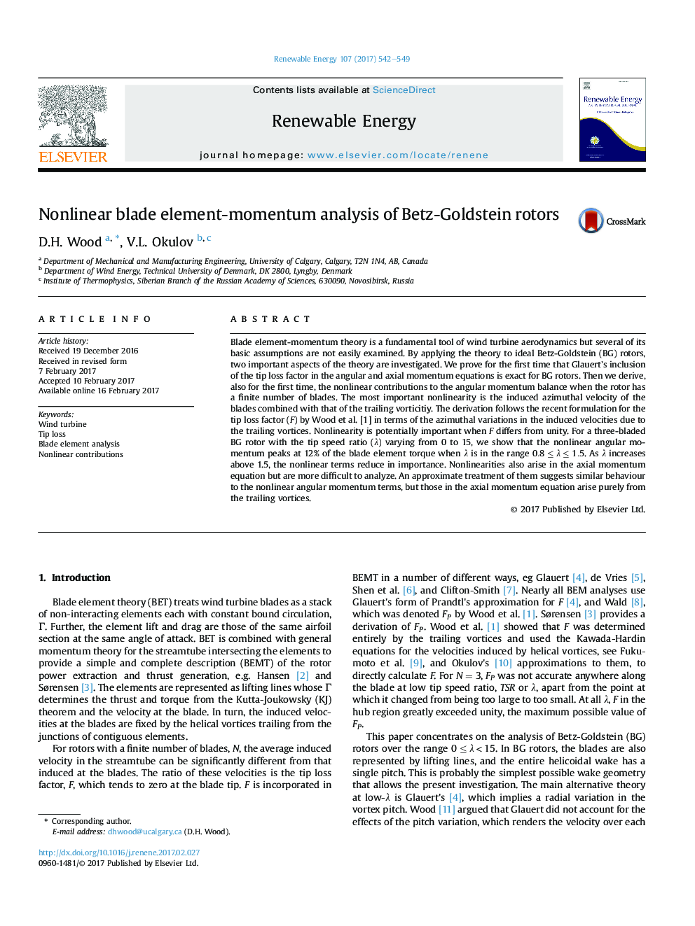 Nonlinear blade element-momentum analysis of Betz-Goldstein rotors