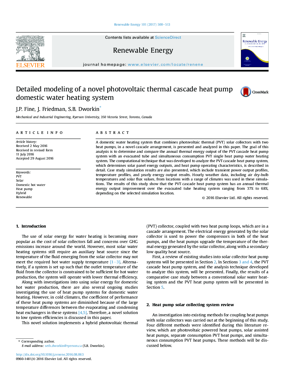 Detailed modeling of a novel photovoltaic thermal cascade heat pump domestic water heating system