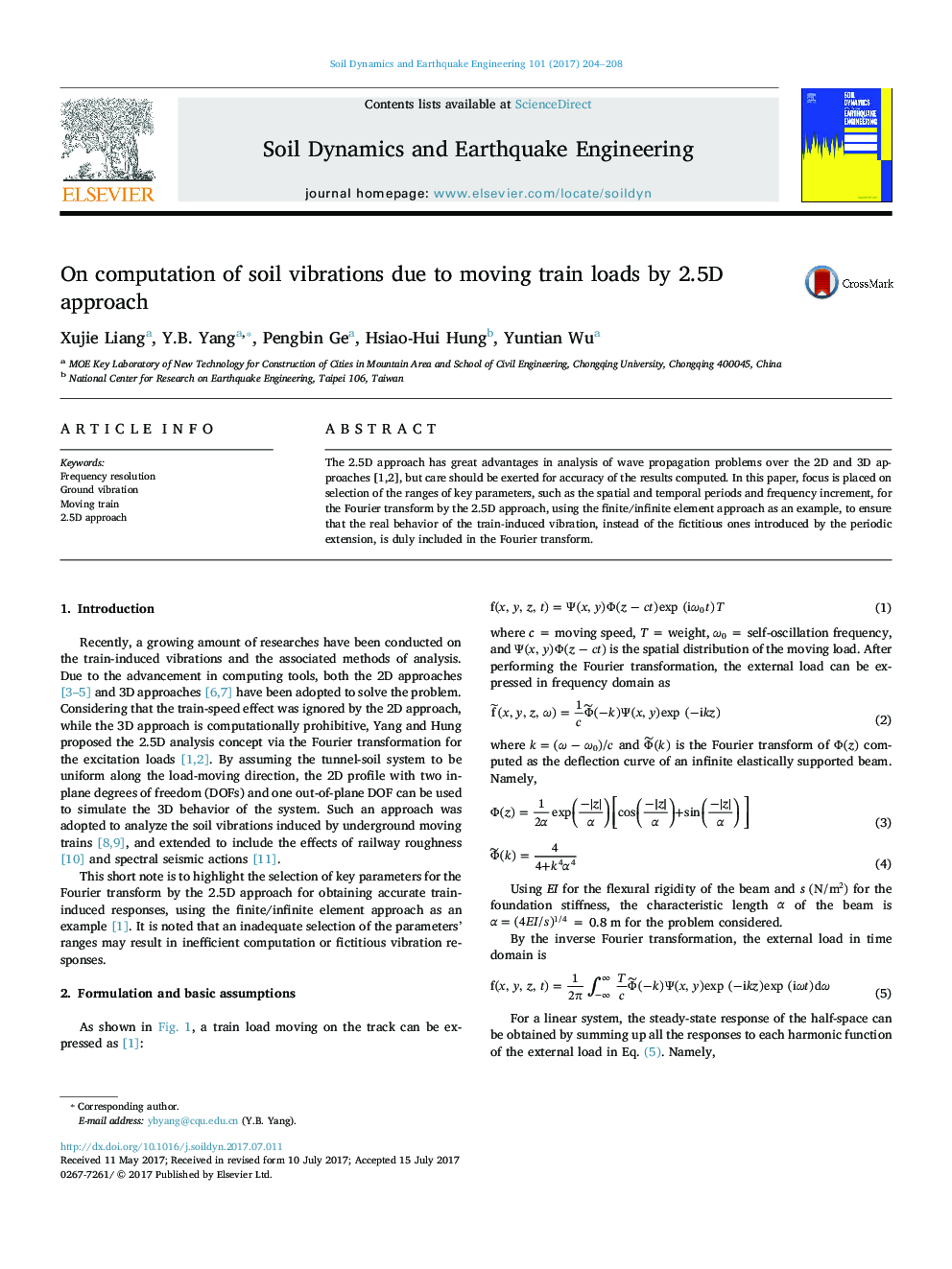 On computation of soil vibrations due to moving train loads by 2.5D approach