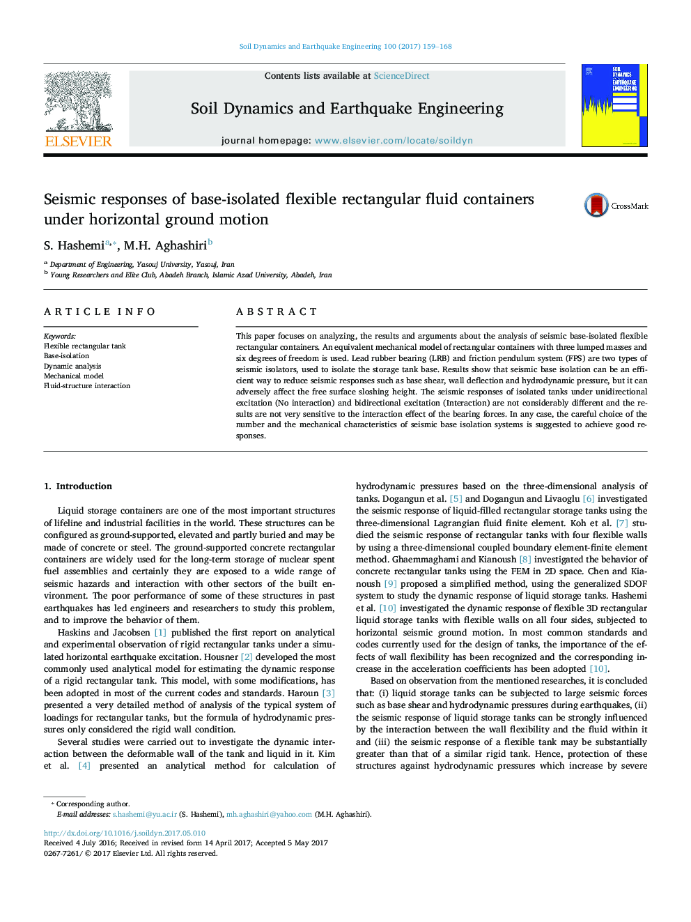 Seismic responses of base-isolated flexible rectangular fluid containers under horizontal ground motion