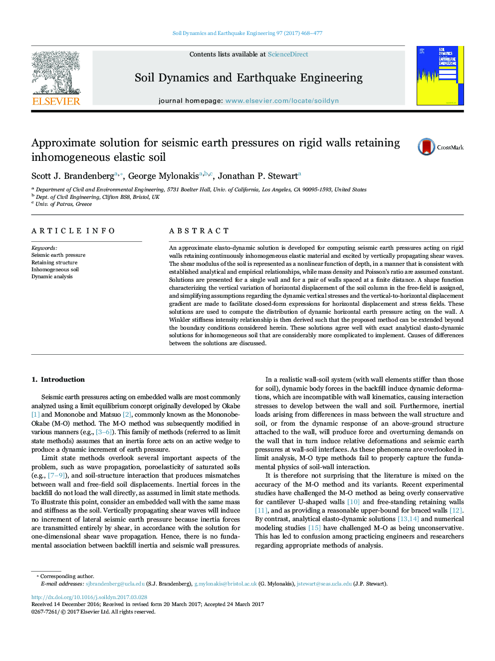 Approximate solution for seismic earth pressures on rigid walls retaining inhomogeneous elastic soil