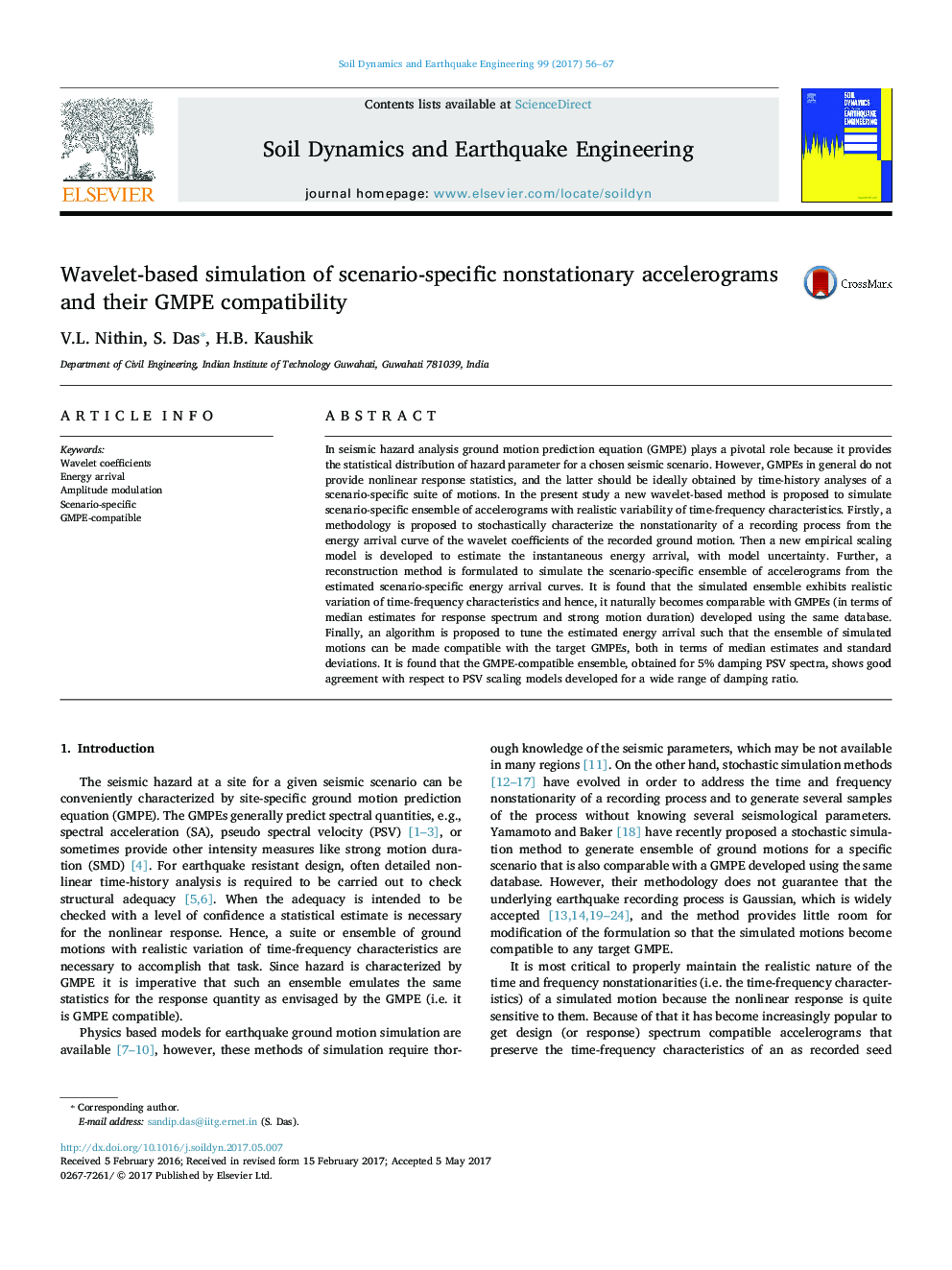 Wavelet-based simulation of scenario-specific nonstationary accelerograms and their GMPE compatibility