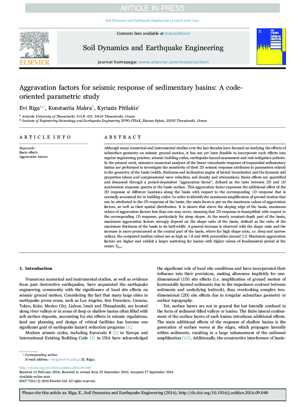 Aggravation factors for seismic response of sedimentary basins: A code-oriented parametric study