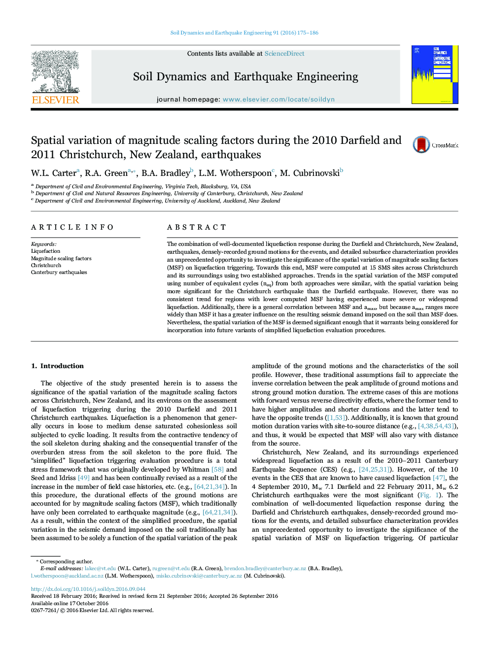 Spatial variation of magnitude scaling factors during the 2010 Darfield and 2011 Christchurch, New Zealand, earthquakes