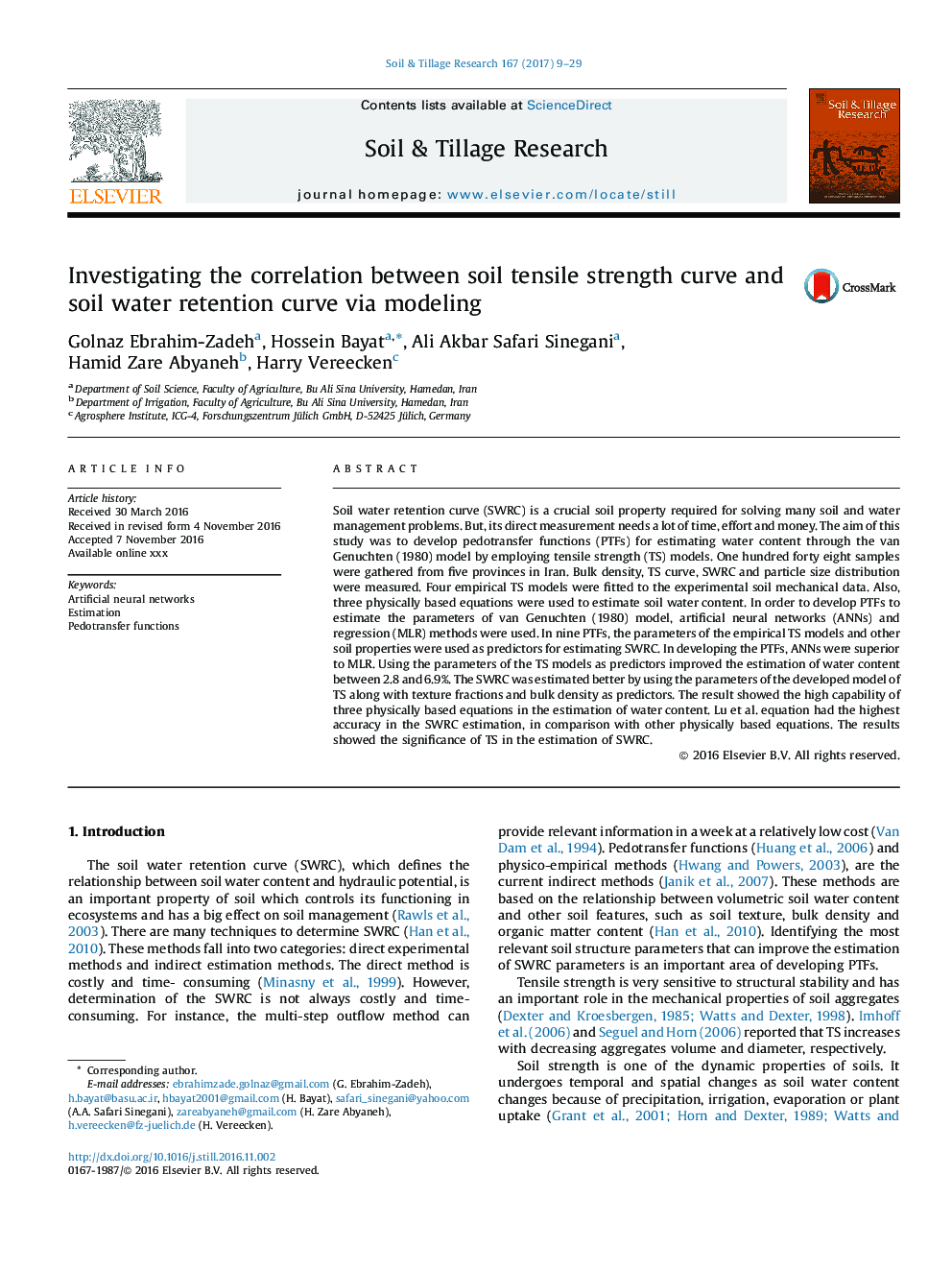 Investigating the correlation between soil tensile strength curve and soil water retention curve via modeling