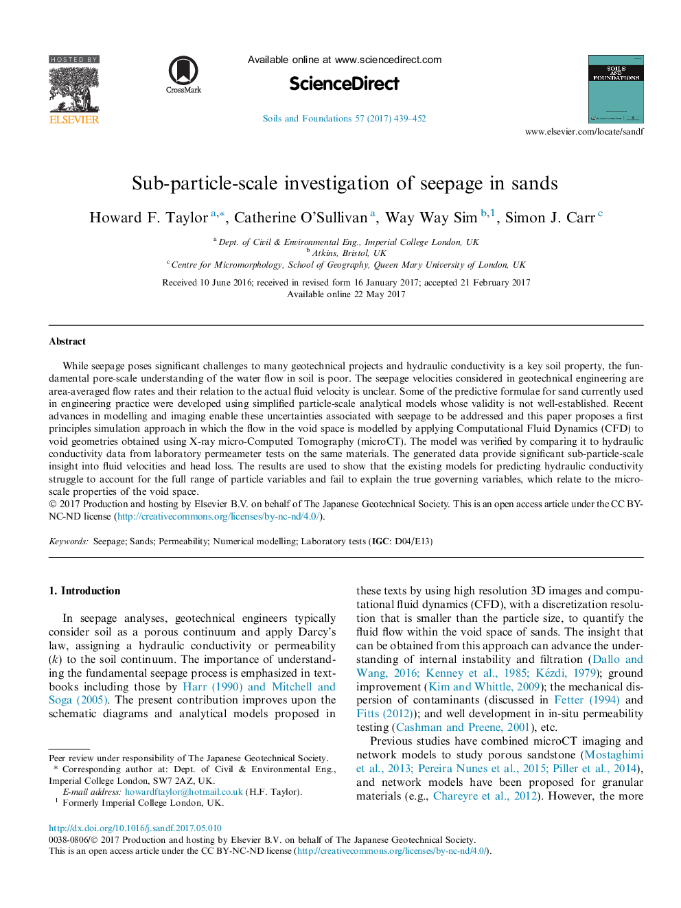 Sub-particle-scale investigation of seepage in sands