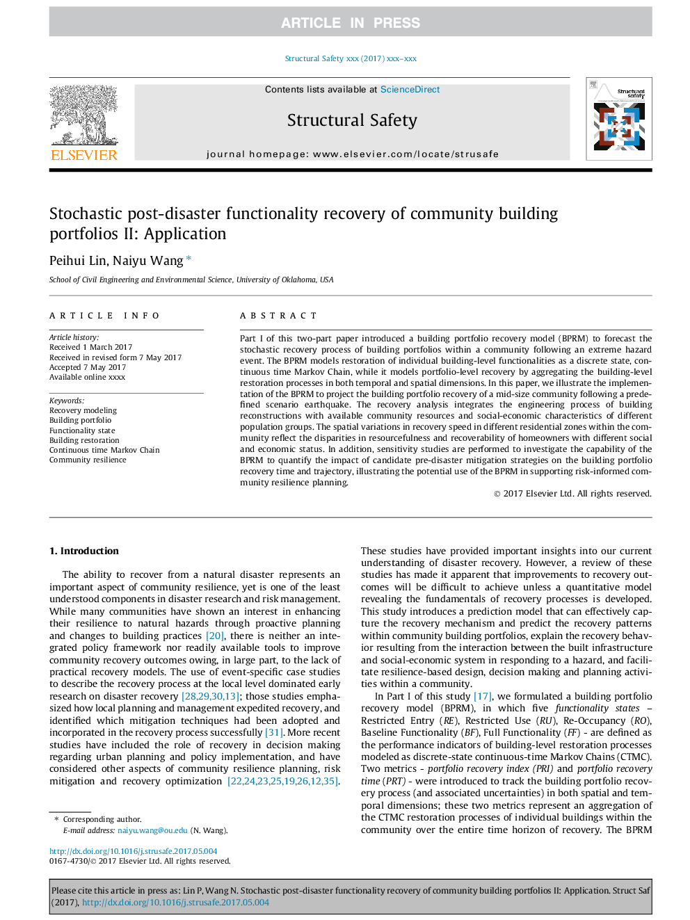 Stochastic post-disaster functionality recovery of community building portfolios II: Application