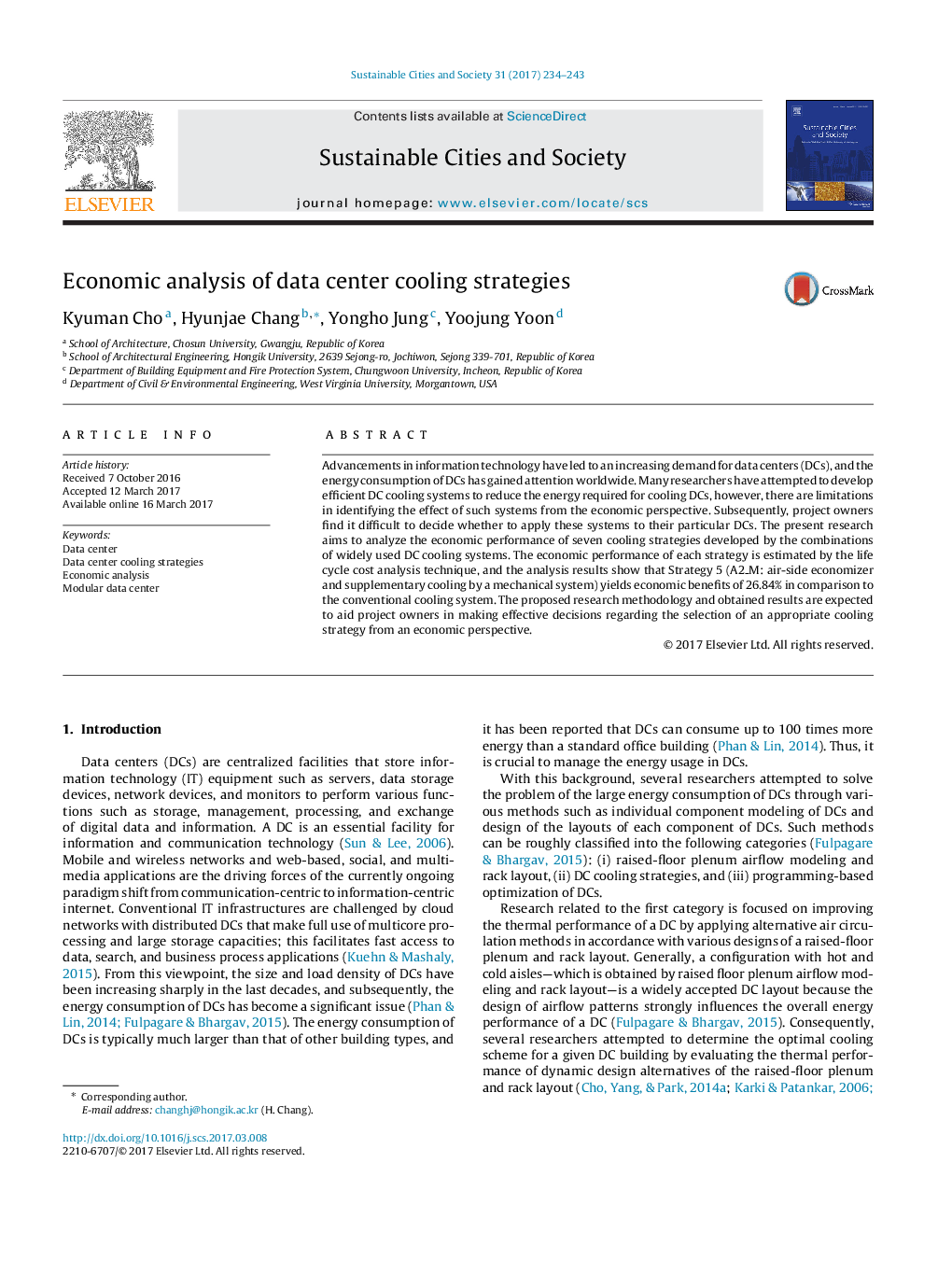 Economic analysis of data center cooling strategies