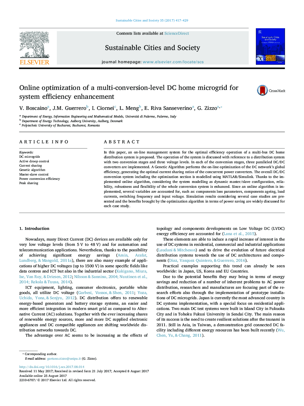 Online optimization of a multi-conversion-level DC home microgrid for system efficiency enhancement