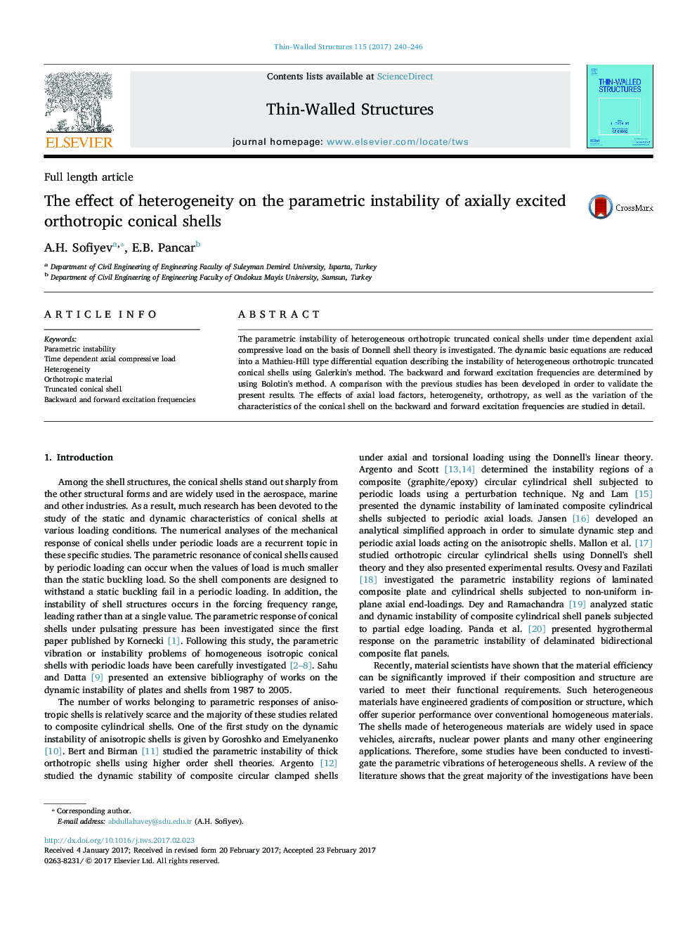 The effect of heterogeneity on the parametric instability of axially excited orthotropic conical shells