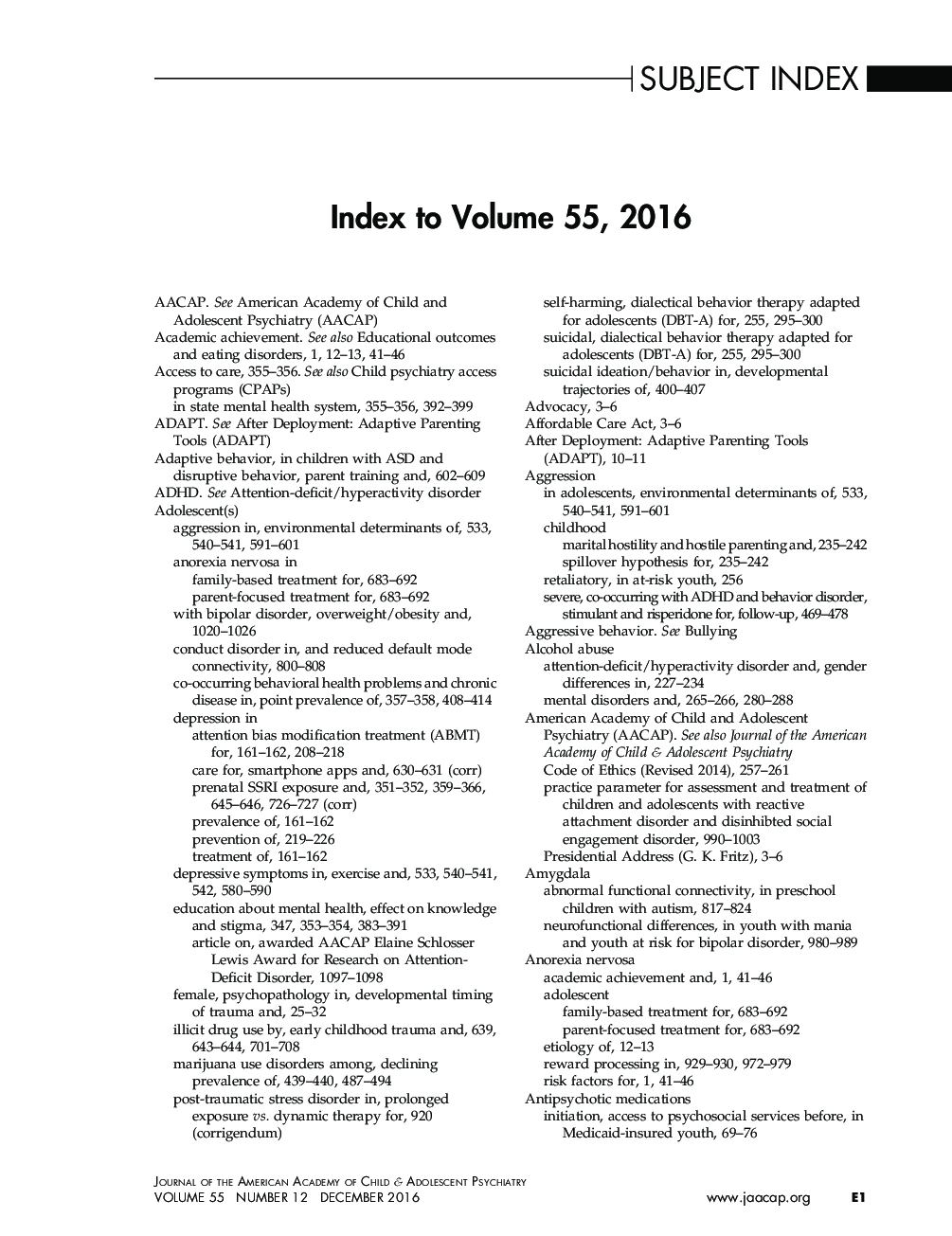 Subject Index