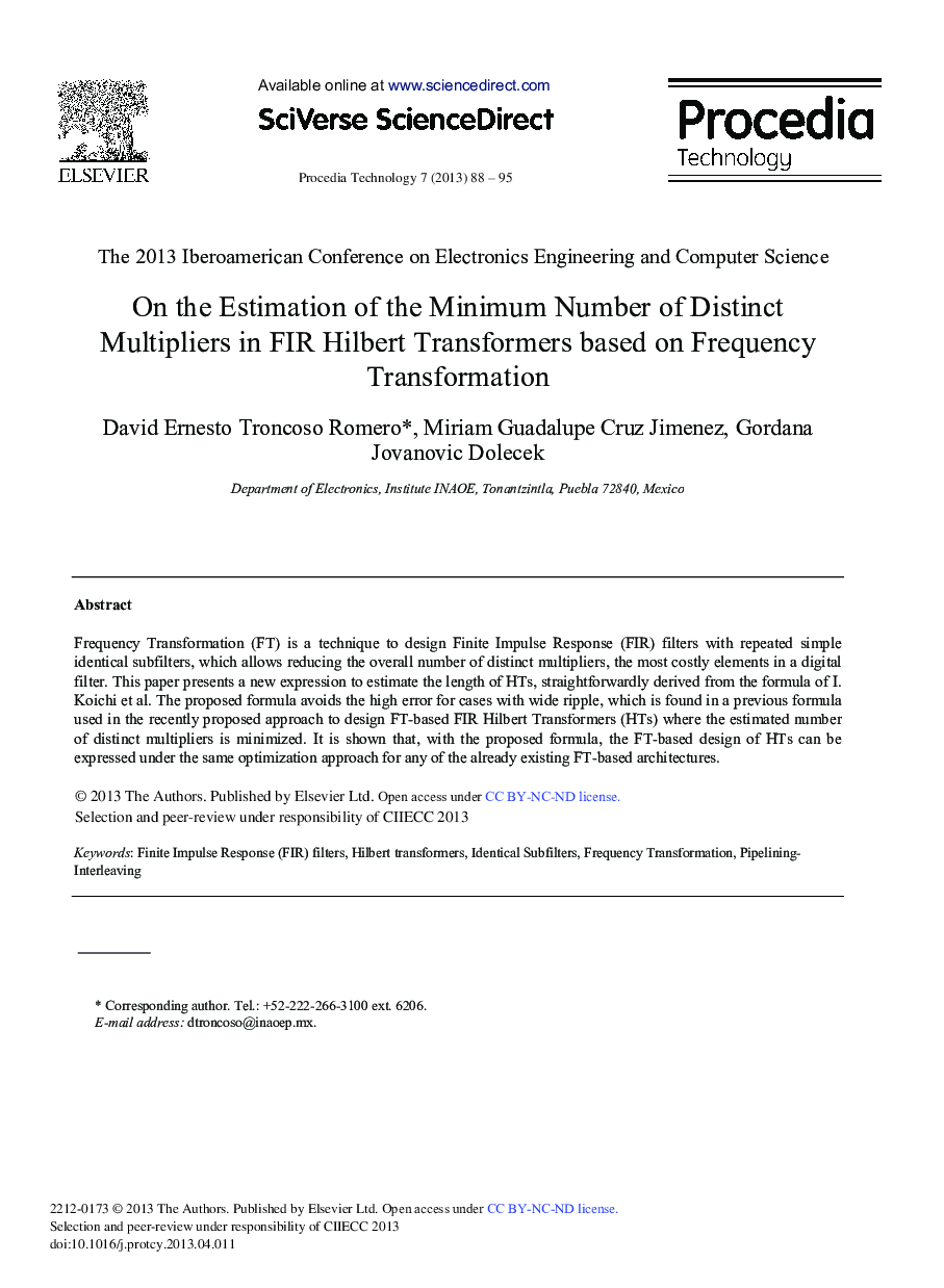 On the Estimation of the Minimum Number of Distinct Multipliers in FIR Hilbert Transformers based on Frequency Transformation 