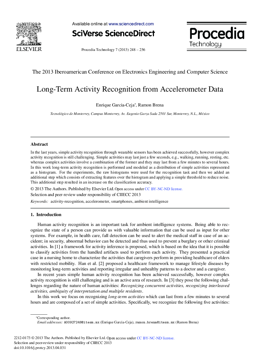 Long-Term Activity Recognition from Accelerometer Data 