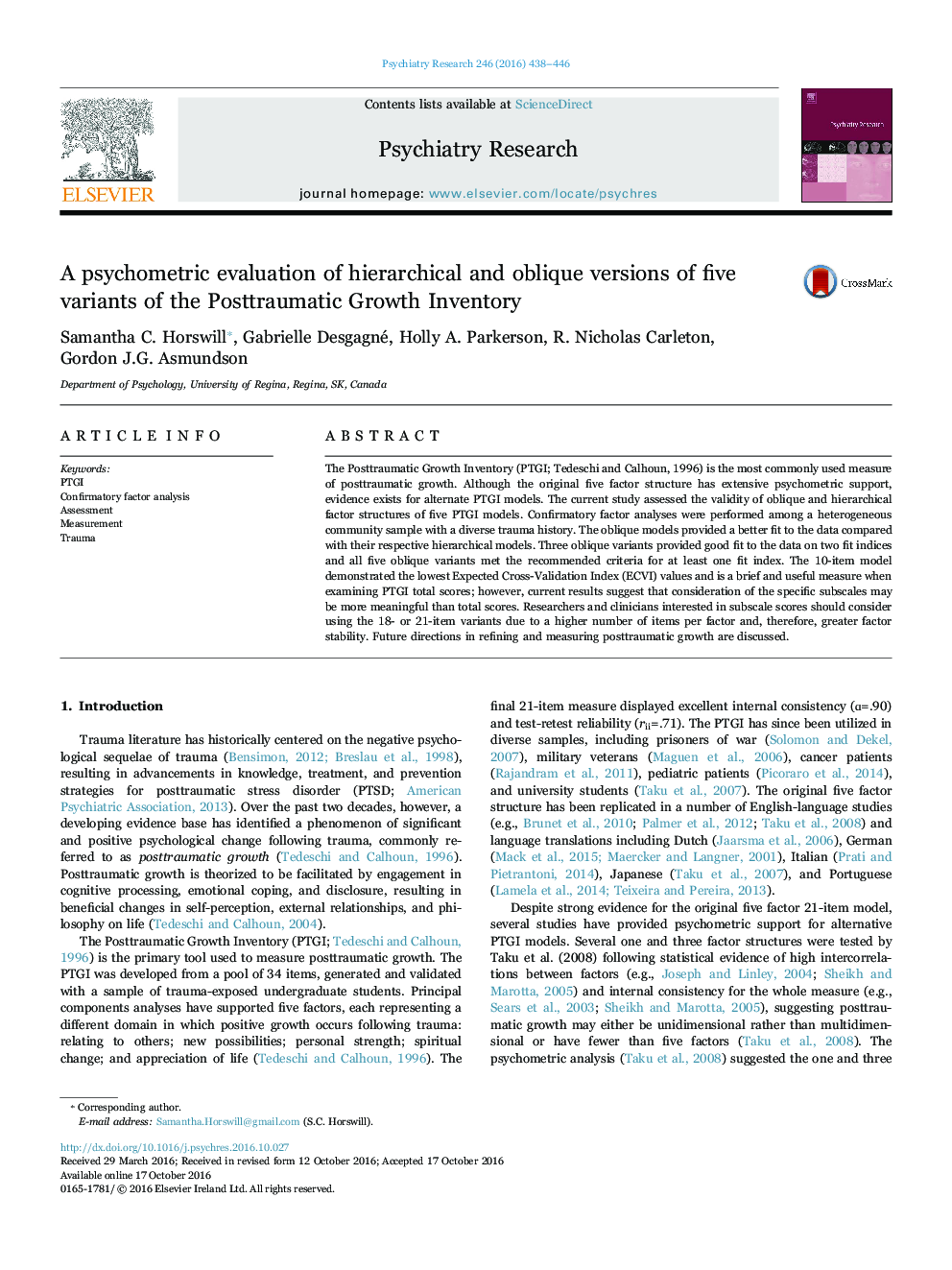 A psychometric evaluation of hierarchical and oblique versions of five variants of the Posttraumatic Growth Inventory