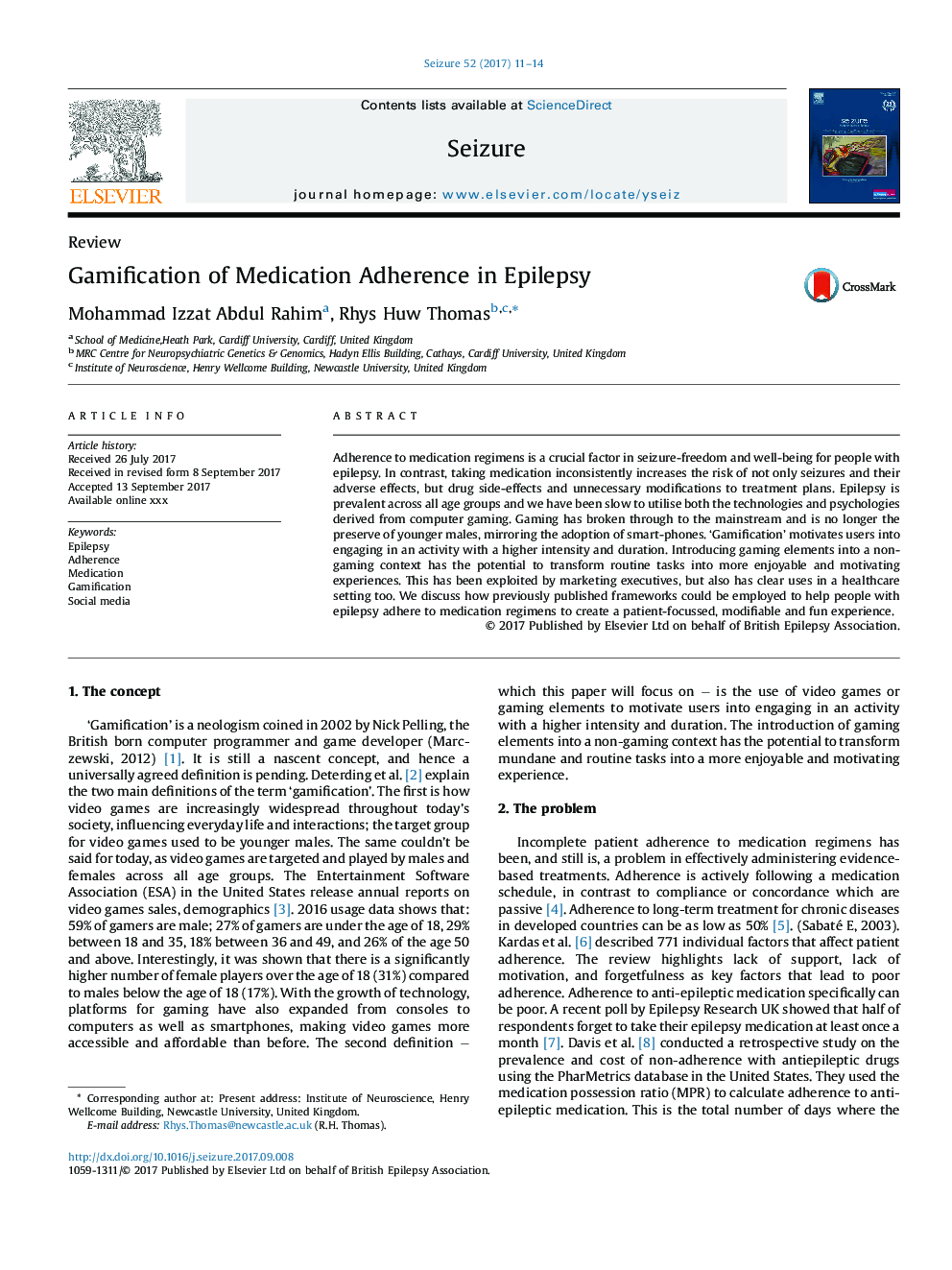 Gamification of Medication Adherence in Epilepsy