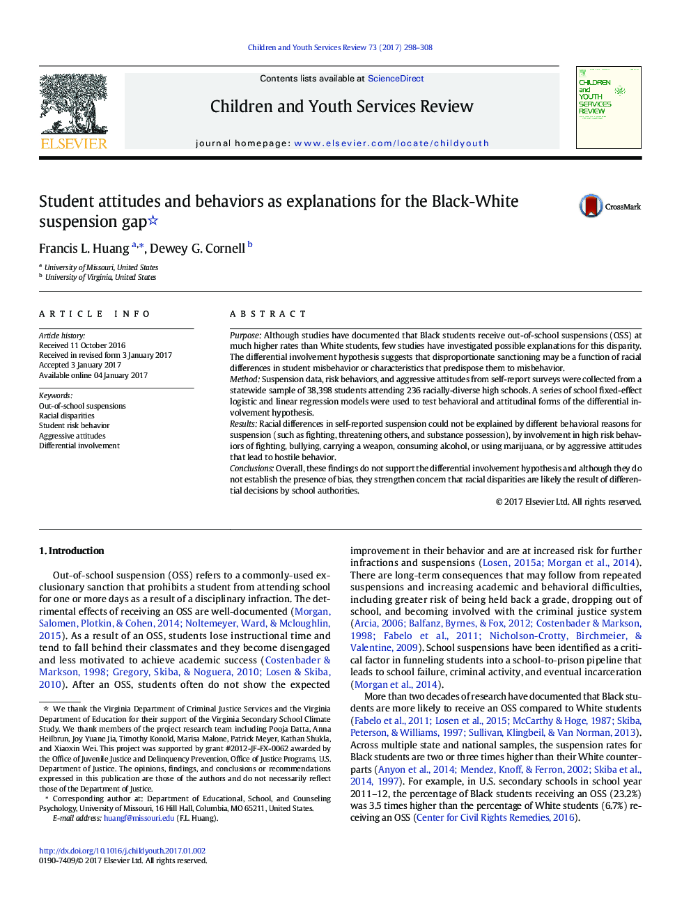 Student attitudes and behaviors as explanations for the Black-White suspension gap