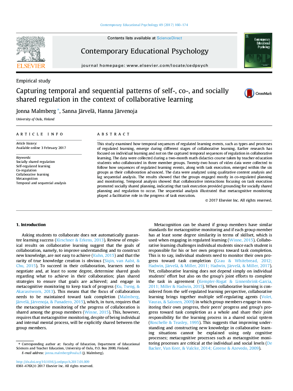 Capturing temporal and sequential patterns of self-, co-, and socially shared regulation in the context of collaborative learning