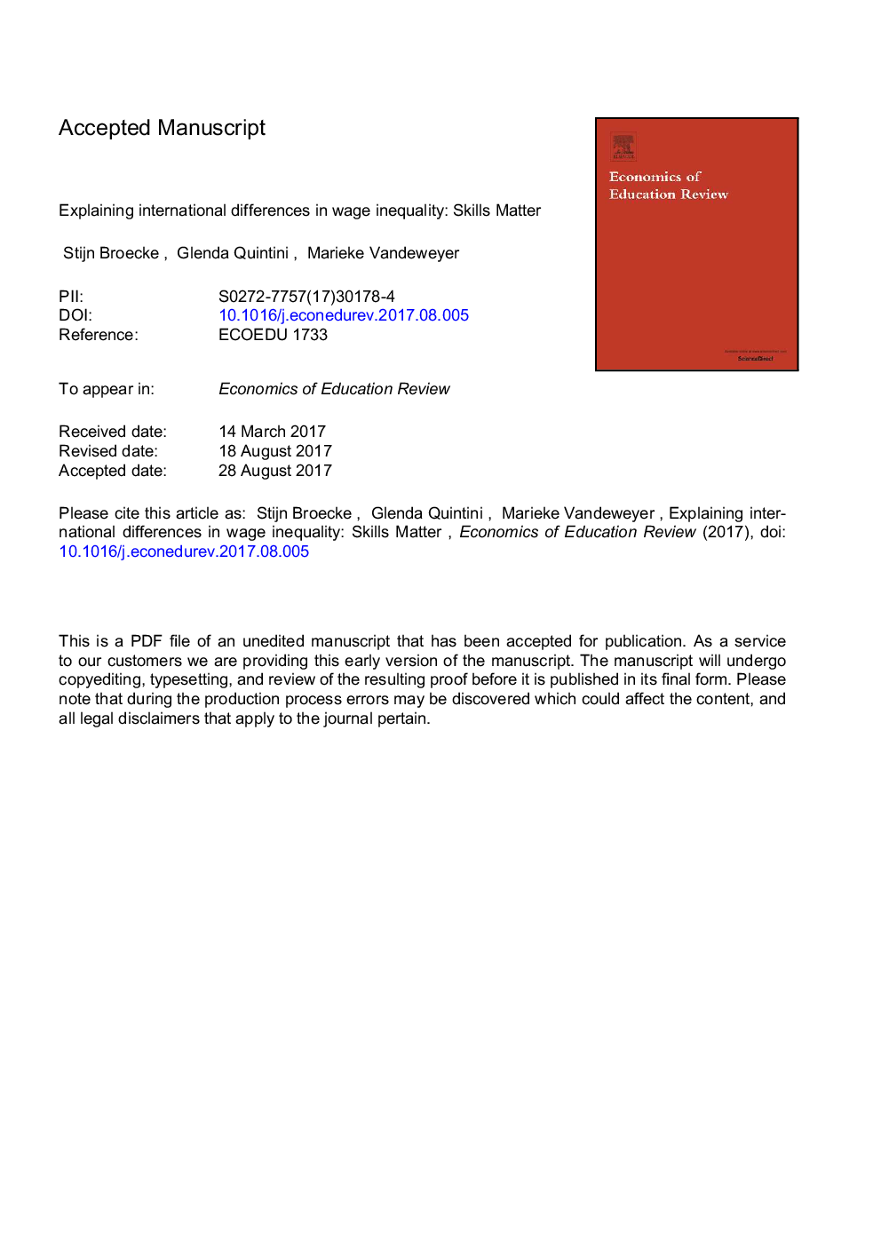 Explaining international differences in wage inequality: Skills matter