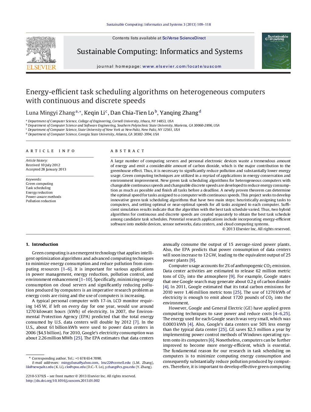 Energy-efficient task scheduling algorithms on heterogeneous computers with continuous and discrete speeds